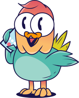 Ilustración pájaro hablando por el móvil